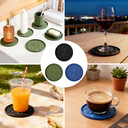 OIAHOMY Coasters with Holder for Beer, Coffee, Woven Cotton Coaster Set for Table Decor for Kitchen, Bar, Dining Room, Living Room, Housewarming Gifts - Yellow