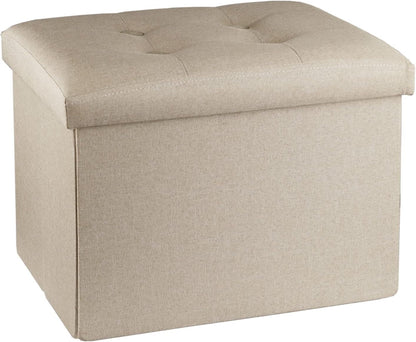 Storage Ottoman Footrest Stool Small Ottoman with Storage Foldable Ottomans Foot Rest Footstool Bench for Living Room 17x13x13inches Grey