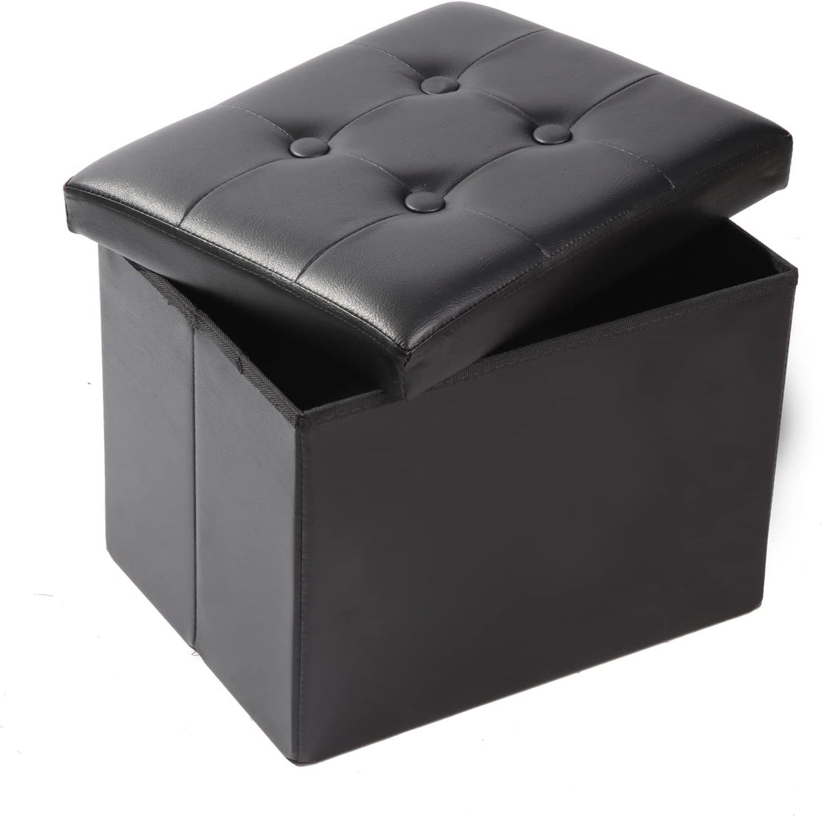 Storage Ottoman Footrest Stool Small Ottoman with Storage Foldable Ottomans Foot Rest Footstool Bench for Living Room 17x13x13inches Grey