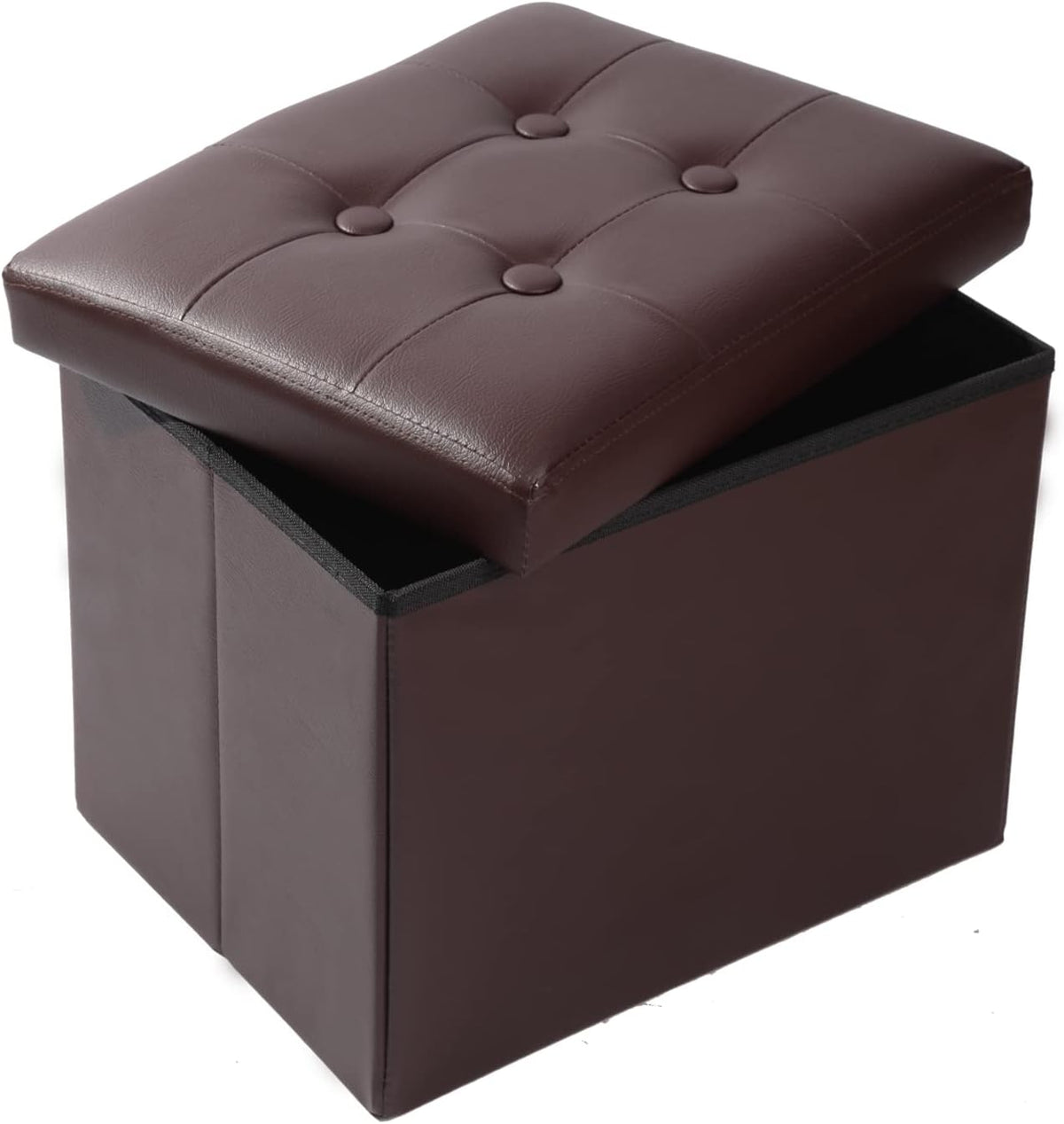 Storage Ottoman Footrest Stool Small Ottoman with Storage Foldable Ottomans Foot Rest Footstool Bench for Living Room 17x13x13inches Grey