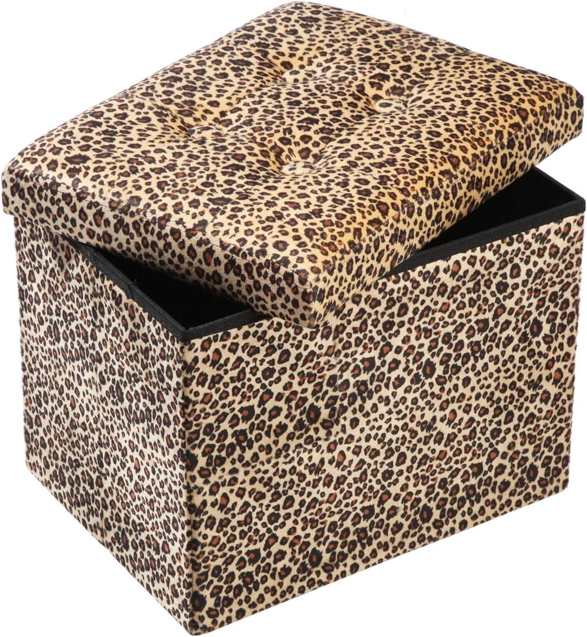 Storage Ottoman Footrest Stool Small Ottoman with Storage Foldable Ottomans Foot Rest Footstool Bench for Living Room 17x13x13inches Grey