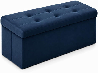 Storage Ottoman Footrest Stool Small Ottoman with Storage Foldable Ottomans Foot Rest Footstool Bench for Living Room 17x13x13inches Grey