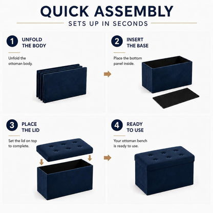 Storage Ottoman Footrest Stool Small Ottoman with Storage Foldable Ottomans Foot Rest Footstool Bench for Living Room 17x13x13inches Grey