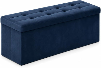 Storage Ottoman Footrest Stool Small Ottoman with Storage Foldable Ottomans Foot Rest Footstool Bench for Living Room 17x13x13inches Grey