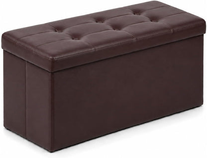 Storage Ottoman Footrest Stool Small Ottoman with Storage Foldable Ottomans Foot Rest Footstool Bench for Living Room 17x13x13inches Grey