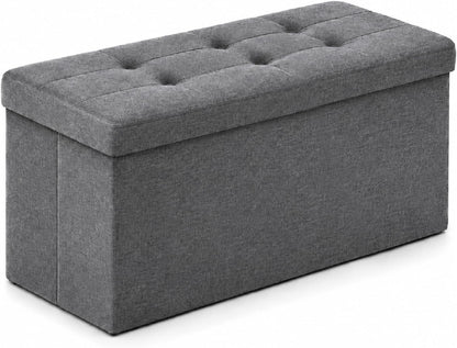 Storage Ottoman Footrest Stool Small Ottoman with Storage Foldable Ottomans Foot Rest Footstool Bench for Living Room 17x13x13inches Grey