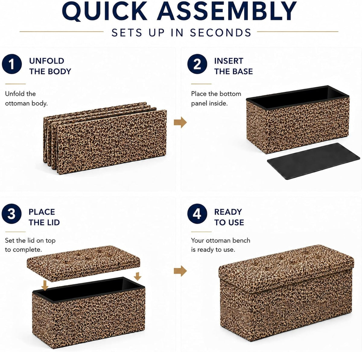Storage Ottoman Footrest Stool Small Ottoman with Storage Foldable Ottomans Foot Rest Footstool Bench for Living Room 17x13x13inches Grey