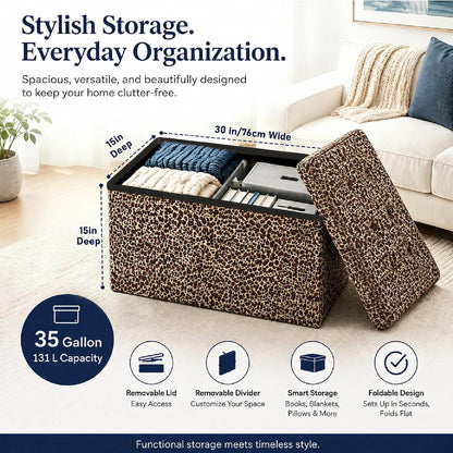 Storage Ottoman Footrest Stool Small Ottoman with Storage Foldable Ottomans Foot Rest Footstool Bench for Living Room 17x13x13inches Grey