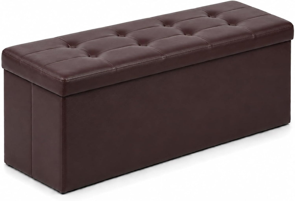 Storage Ottoman Footrest Stool Small Ottoman with Storage Foldable Ottomans Foot Rest Footstool Bench for Living Room 17x13x13inches Grey