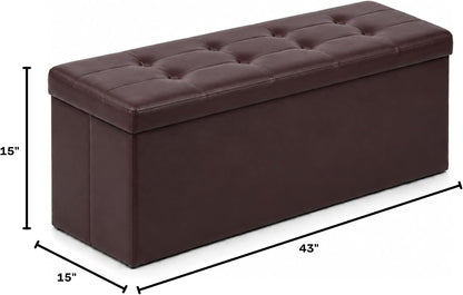 Storage Ottoman Footrest Stool Small Ottoman with Storage Foldable Ottomans Foot Rest Footstool Bench for Living Room 17x13x13inches Grey