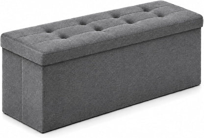 Storage Ottoman Footrest Stool Small Ottoman with Storage Foldable Ottomans Foot Rest Footstool Bench for Living Room 17x13x13inches Grey