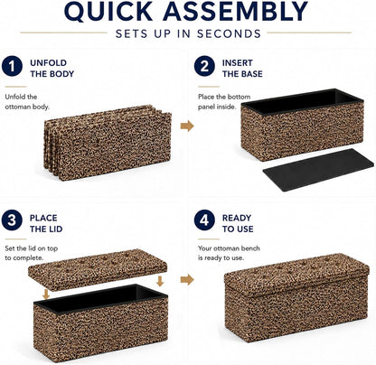 Storage Ottoman Footrest Stool Small Ottoman with Storage Foldable Ottomans Foot Rest Footstool Bench for Living Room 17x13x13inches Grey