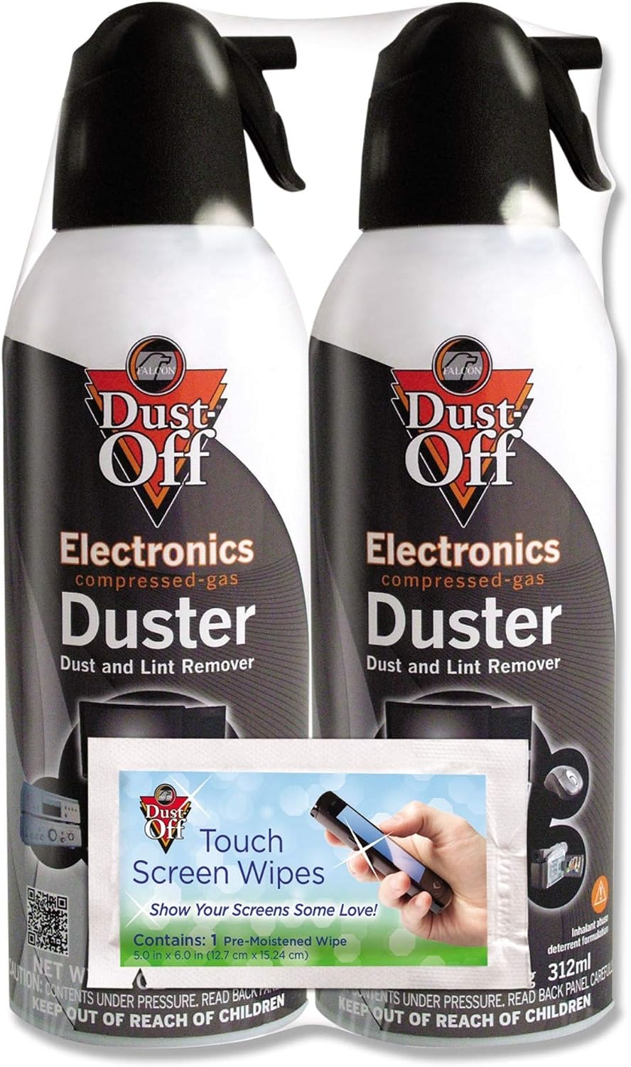 Disposable Compressed Gas Duster, 10 oz Cans, 2 Pack