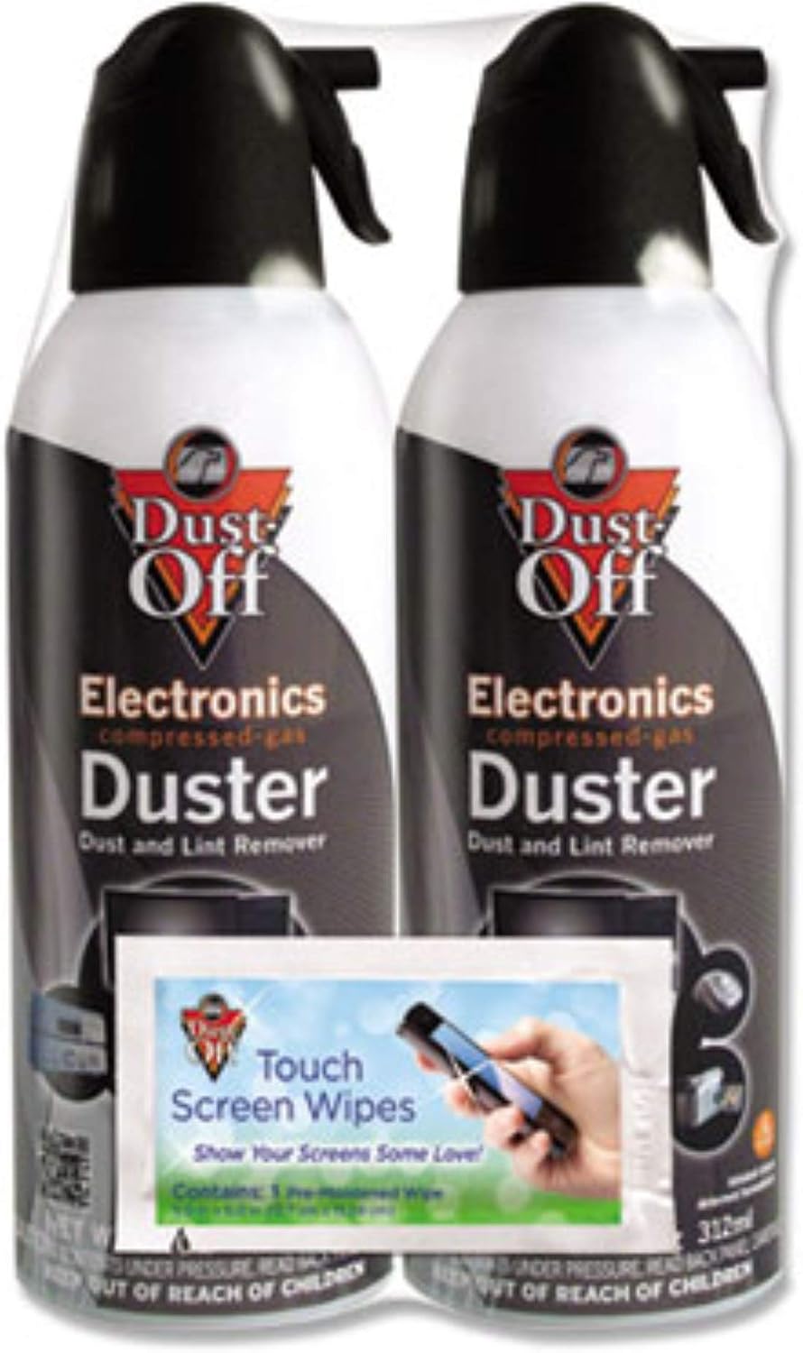 Disposable Compressed Gas Duster, 10 oz Cans, 2 Pack