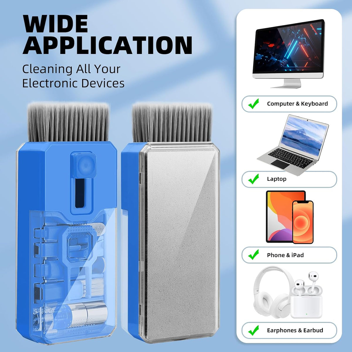 Keyboard Cleaner & Laptop Cleaning Kit, All-in-1 for Computer PC, Black