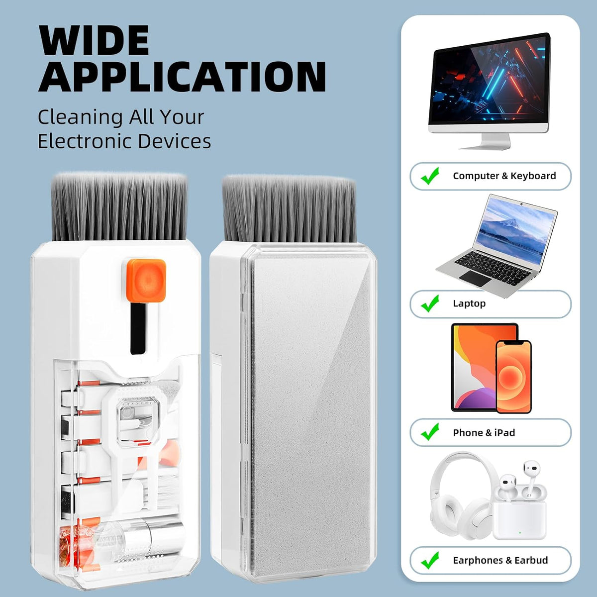 Keyboard Cleaner & Laptop Cleaning Kit, All-in-1 for Computer PC, Black