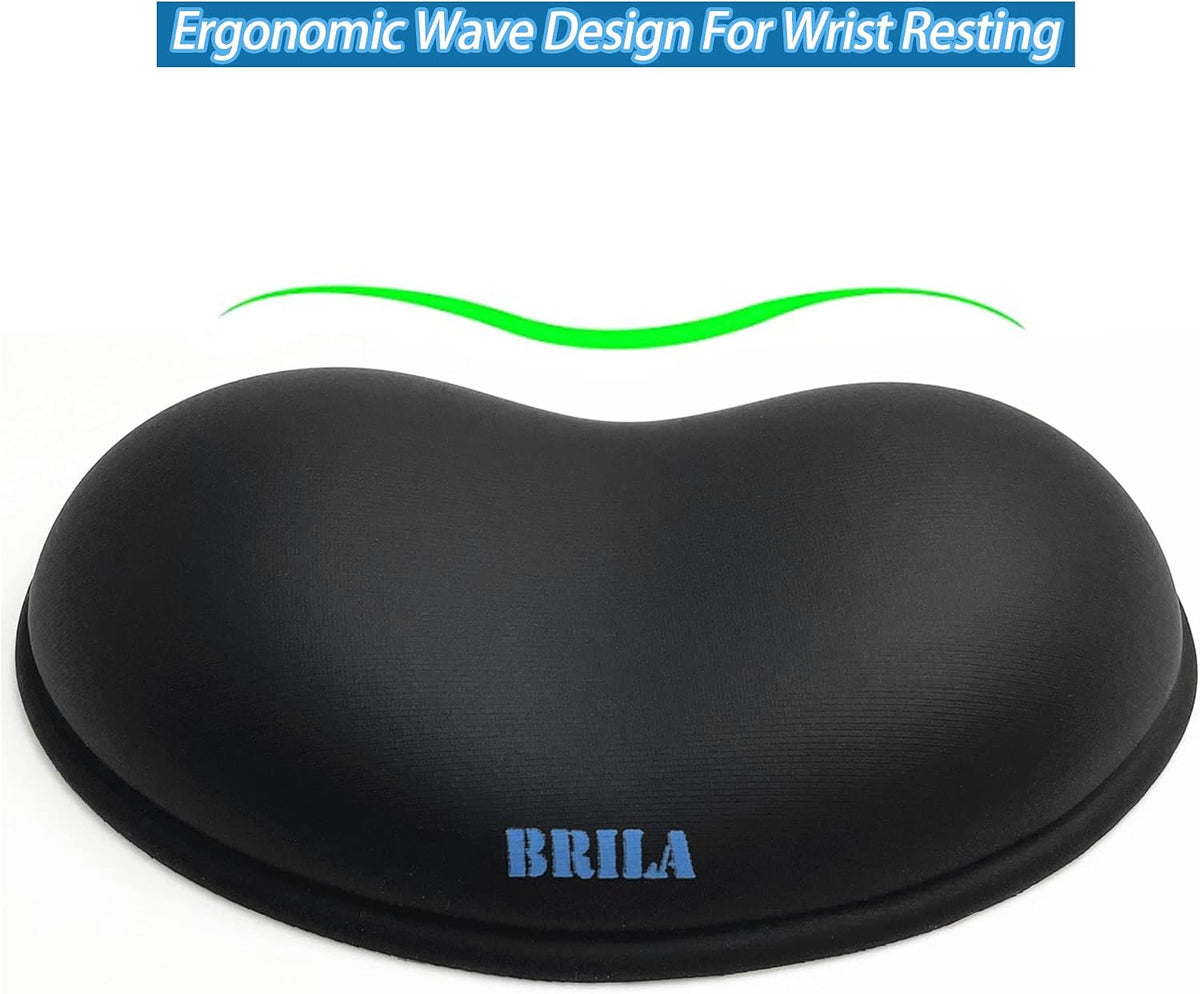 Ergonomic Silicone Mouse Wrist Rest, Cooling Silica Gel PU Leather Mouse Wrist Support Pad for Office Work and Laptop Computer Gaming