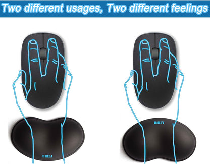 Ergonomic Silicone Mouse Wrist Rest, Cooling Silica Gel PU Leather Mouse Wrist Support Pad for Office Work and Laptop Computer Gaming