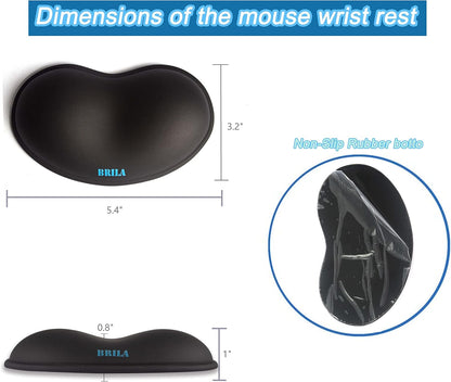 Ergonomic Silicone Mouse Wrist Rest, Cooling Silica Gel PU Leather Mouse Wrist Support Pad for Office Work and Laptop Computer Gaming