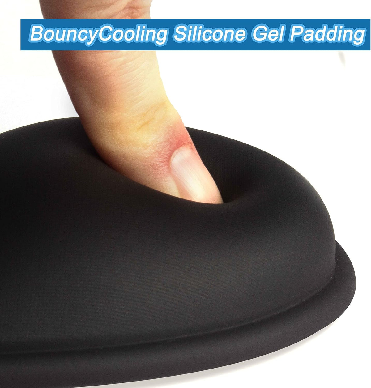 Ergonomic Silicone Mouse Wrist Rest, Cooling Silica Gel PU Leather Mouse Wrist Support Pad for Office Work and Laptop Computer Gaming