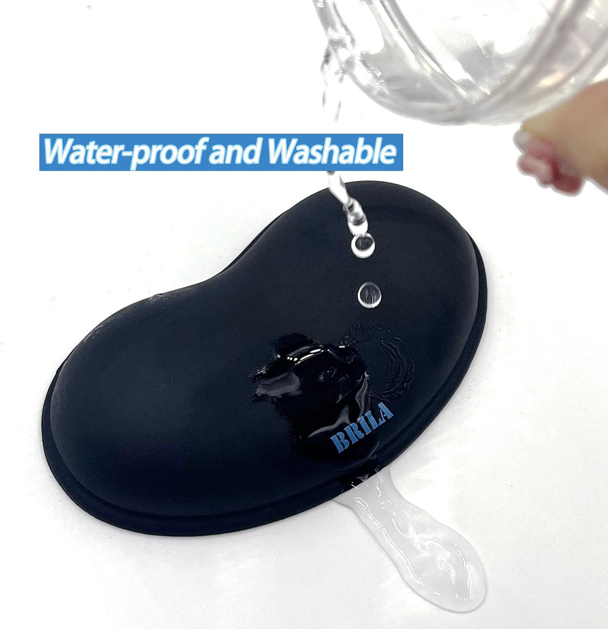 Ergonomic Silicone Mouse Wrist Rest, Cooling Silica Gel PU Leather Mouse Wrist Support Pad for Office Work and Laptop Computer Gaming
