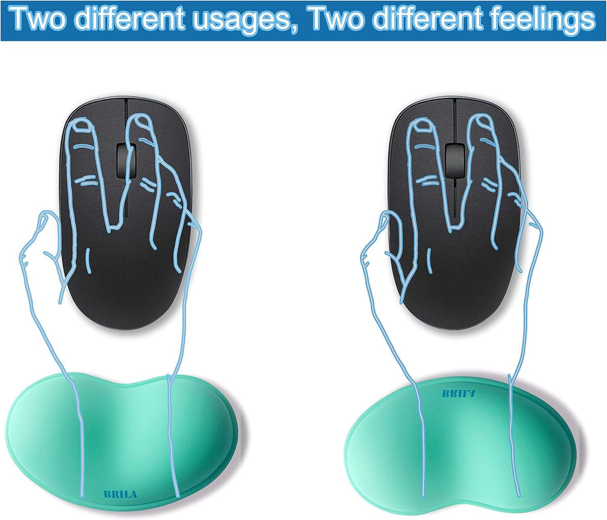 Ergonomic Silicone Mouse Wrist Rest, Cooling Silica Gel PU Leather Mouse Wrist Support Pad for Office Work and Laptop Computer Gaming