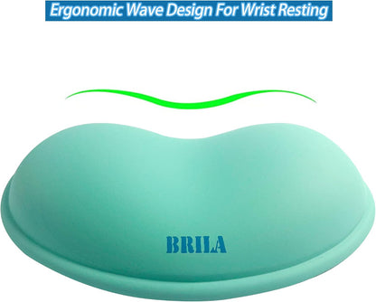 Ergonomic Silicone Mouse Wrist Rest, Cooling Silica Gel PU Leather Mouse Wrist Support Pad for Office Work and Laptop Computer Gaming