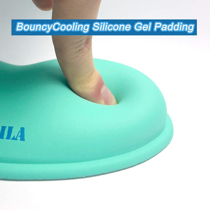 Ergonomic Silicone Mouse Wrist Rest, Cooling Silica Gel PU Leather Mouse Wrist Support Pad for Office Work and Laptop Computer Gaming