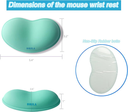 Ergonomic Silicone Mouse Wrist Rest, Cooling Silica Gel PU Leather Mouse Wrist Support Pad for Office Work and Laptop Computer Gaming