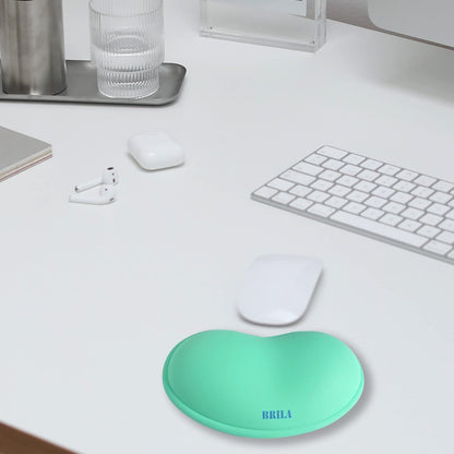 Ergonomic Silicone Mouse Wrist Rest, Cooling Silica Gel PU Leather Mouse Wrist Support Pad for Office Work and Laptop Computer Gaming