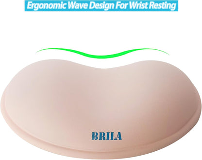 Ergonomic Silicone Mouse Wrist Rest, Cooling Silica Gel PU Leather Mouse Wrist Support Pad for Office Work and Laptop Computer Gaming