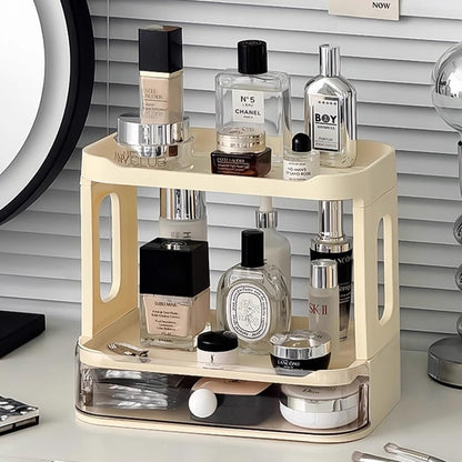 2-Tier Desk Organizers & Dispensers，Mail Holder for Office Desk Organization，Kitchen Spice Rack or Bathroom Countertop Organizer, Gift for Teachers, Classmates, and Friends,White
