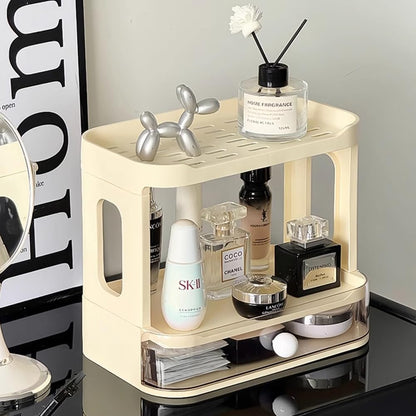 2-Tier Desk Organizers & Dispensers，Mail Holder for Office Desk Organization，Kitchen Spice Rack or Bathroom Countertop Organizer, Gift for Teachers, Classmates, and Friends,White