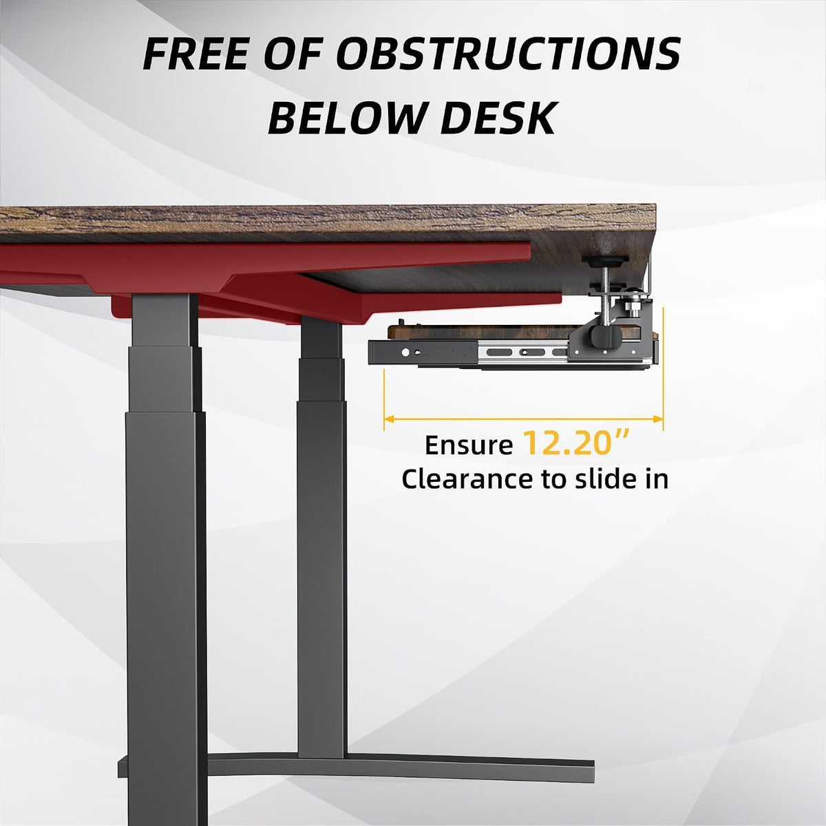 Corner Keyboard Tray Under Desk with Metal Rail, 26.8x11.8", White