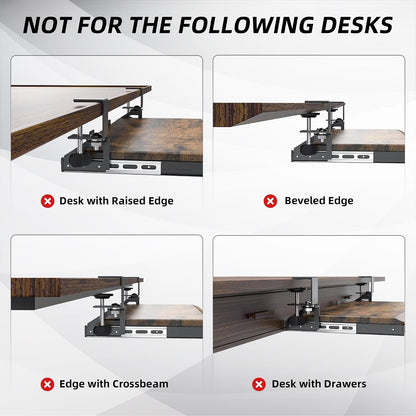 Corner Keyboard Tray Under Desk with Metal Rail, 26.8x11.8", White