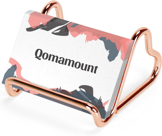Business Card Holder,Cute Heart-Shaped Metal Card Display Stand,Vertical Desktop Name Card Organizer,Small Phone Stand & Photo Holder for Office,Wedding,Reception,Exhibition(Rose gold)