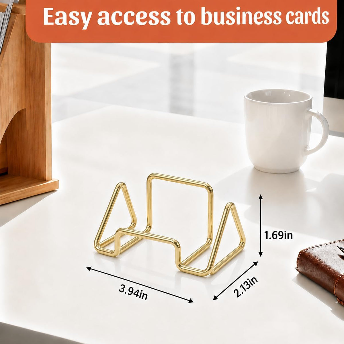Business Card Holder,Cute Heart-Shaped Metal Card Display Stand,Vertical Desktop Name Card Organizer,Small Phone Stand & Photo Holder for Office,Wedding,Reception,Exhibition(Rose gold)