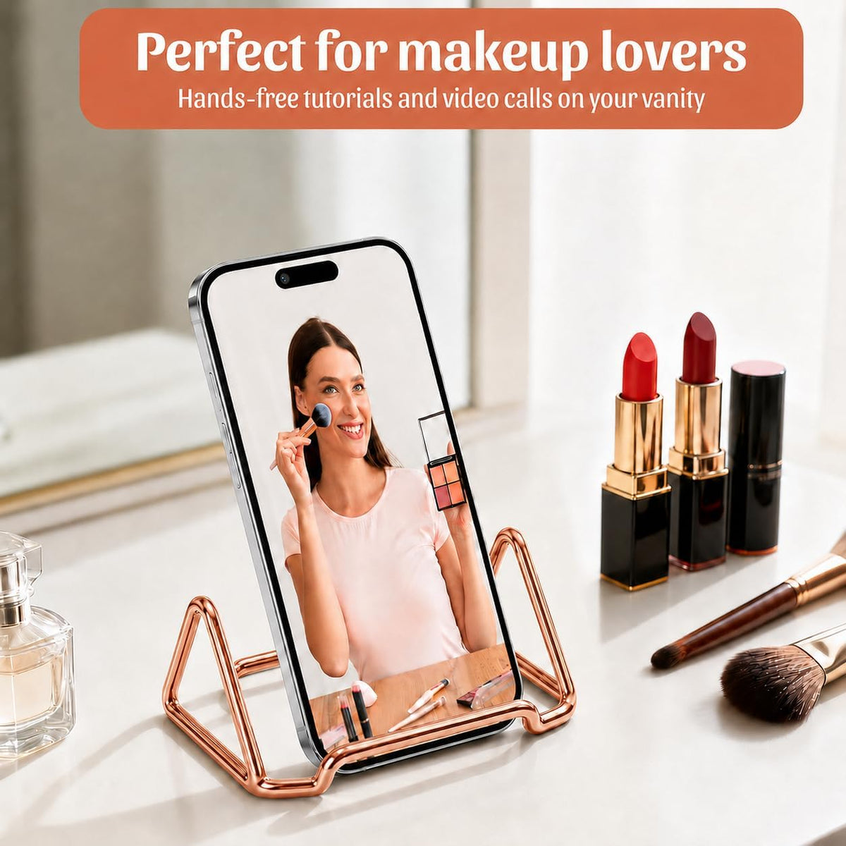 Business Card Holder,Cute Heart-Shaped Metal Card Display Stand,Vertical Desktop Name Card Organizer,Small Phone Stand & Photo Holder for Office,Wedding,Reception,Exhibition(Rose gold)