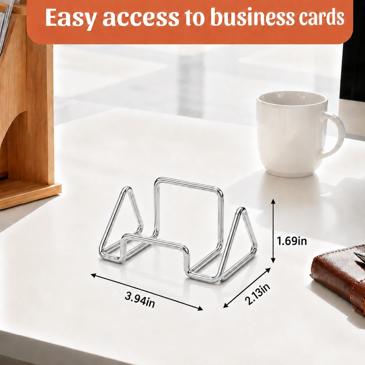 Business Card Holder,Cute Heart-Shaped Metal Card Display Stand,Vertical Desktop Name Card Organizer,Small Phone Stand & Photo Holder for Office,Wedding,Reception,Exhibition(Rose gold)