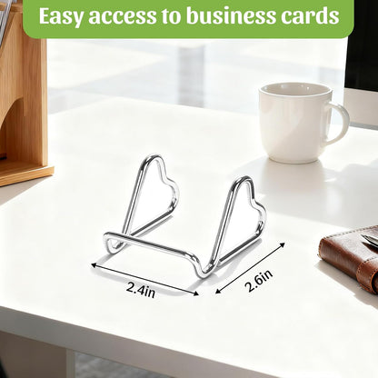 Business Card Holder,Cute Heart-Shaped Metal Card Display Stand,Vertical Desktop Name Card Organizer,Small Phone Stand & Photo Holder for Office,Wedding,Reception,Exhibition(Rose gold)