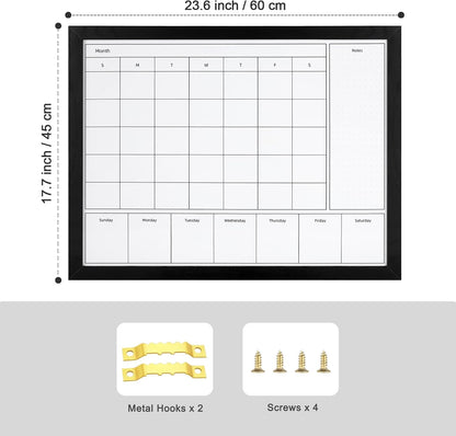3-in-1 Dry Erase Calendar for Wall, Magnetic Surface Calendar Whiteboard