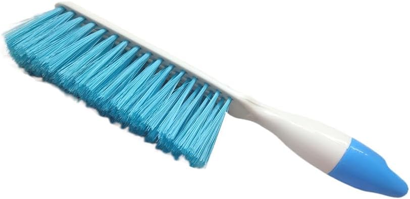 2 Pack Soft Bristle Bed Sheets Sweeping Cleaning Brush with Long Hand, Counter Duster for Debris Hair Remover Desk Quilt Sofa Furniture (Blue, Green)