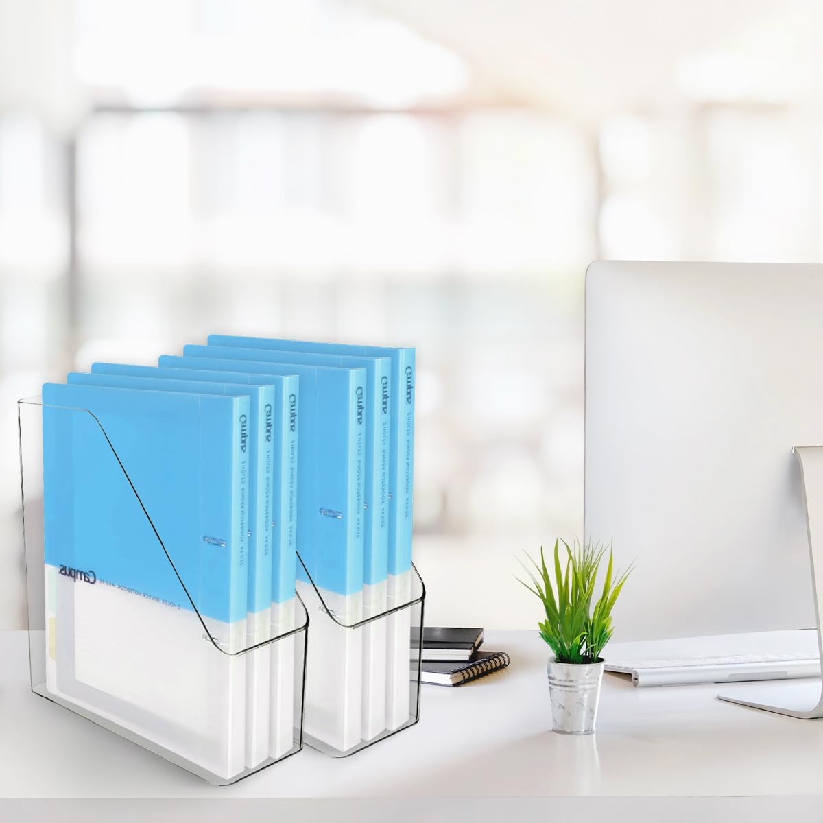 4Pcs Clear Acrylic Magazine File Holder Desktop Storage Organizer