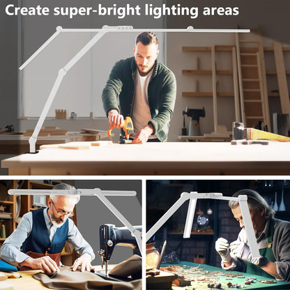 3000 Lumen Ultra Bright Architect Desk Lamp with Clamp, 36W Tall Overhead Led Desk Light for Home Office, 47Inch Long Dimmable Computer Monitor Light Bar with Remote for Table Desktop Drafting