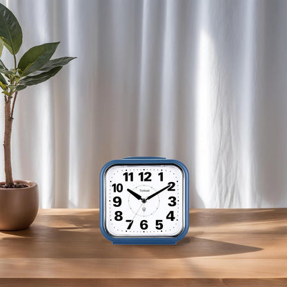 5.5" Large No Ticking Analog Alarm Clock,Silent Readable for Seniors,Easy to Set,Gradual Rise Alarm,Big Numbers,Gentle Wake,Snooze, Lighted on Demand,Battery Operated,Black