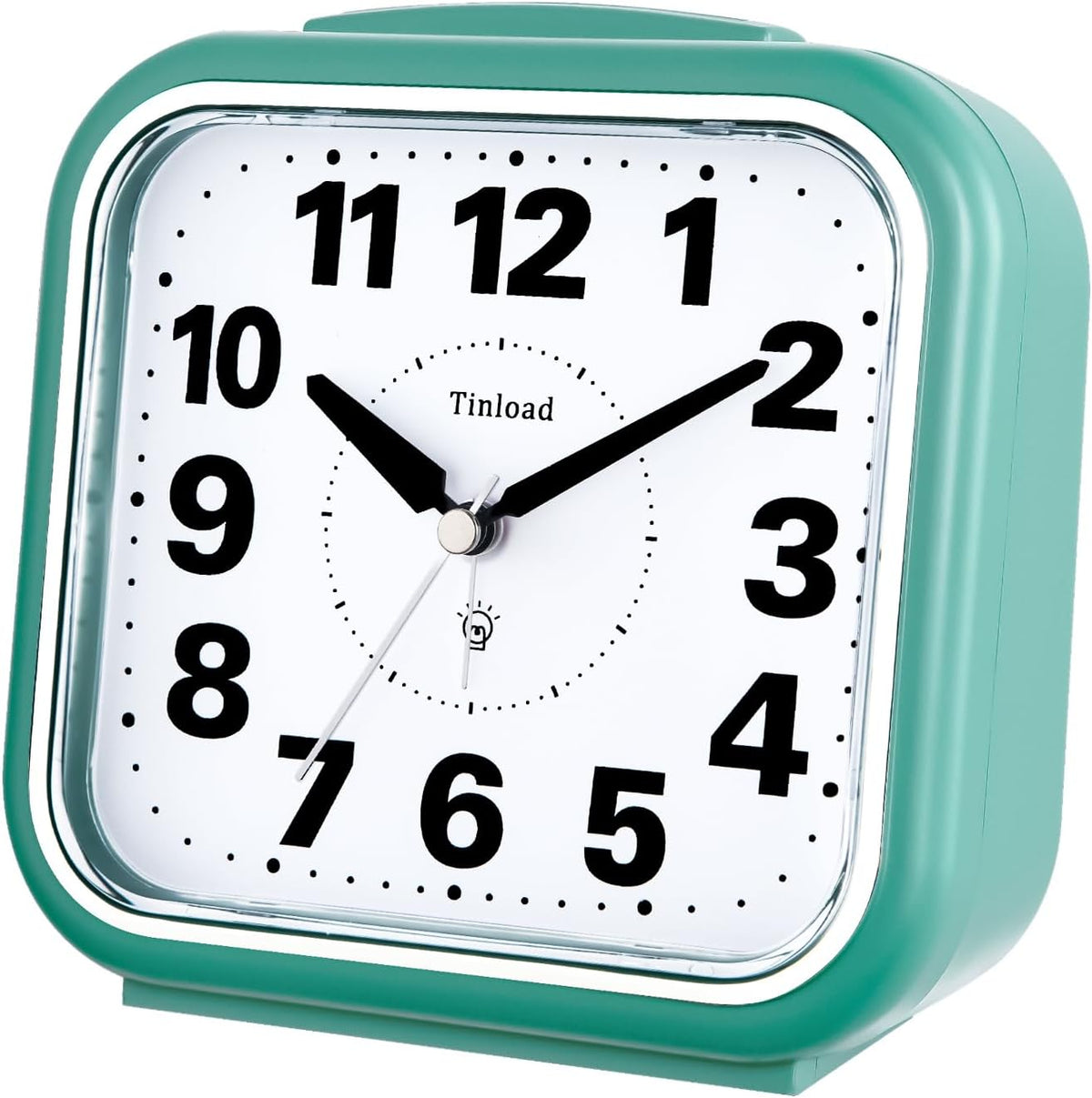 5.5" Large No Ticking Analog Alarm Clock,Silent Readable for Seniors,Easy to Set,Gradual Rise Alarm,Big Numbers,Gentle Wake,Snooze, Lighted on Demand,Battery Operated,Black