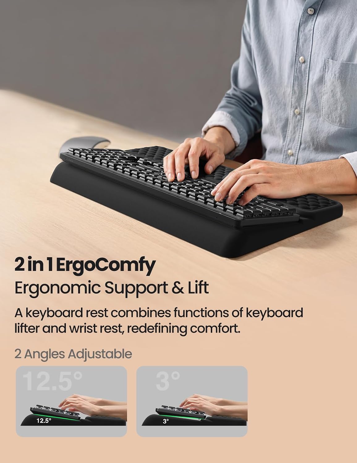 Wrist Rest with Keyboard Stand Computer Ergonomic Wrist Support Pad