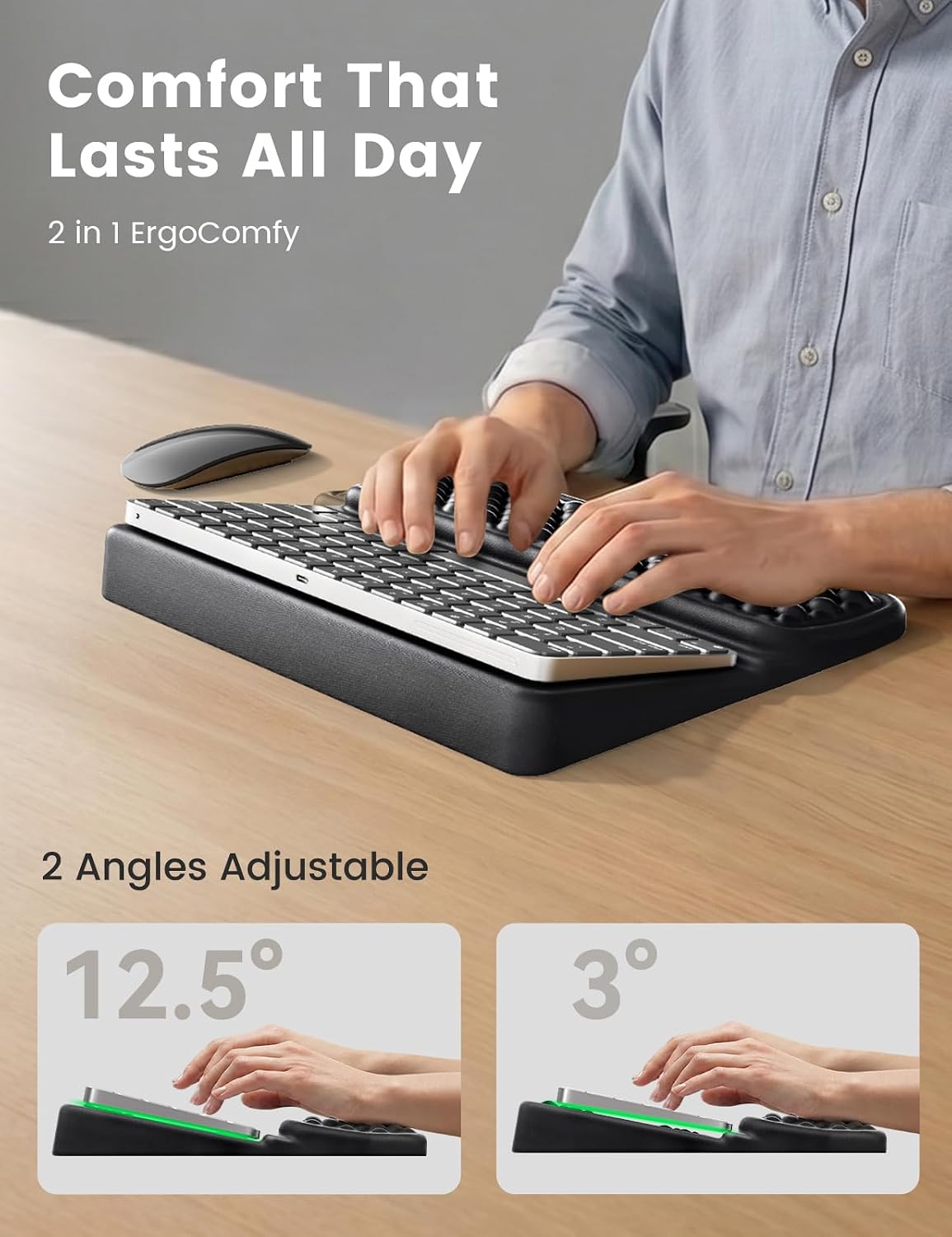Wrist Rest with Keyboard Stand Computer Ergonomic Wrist Support Pad