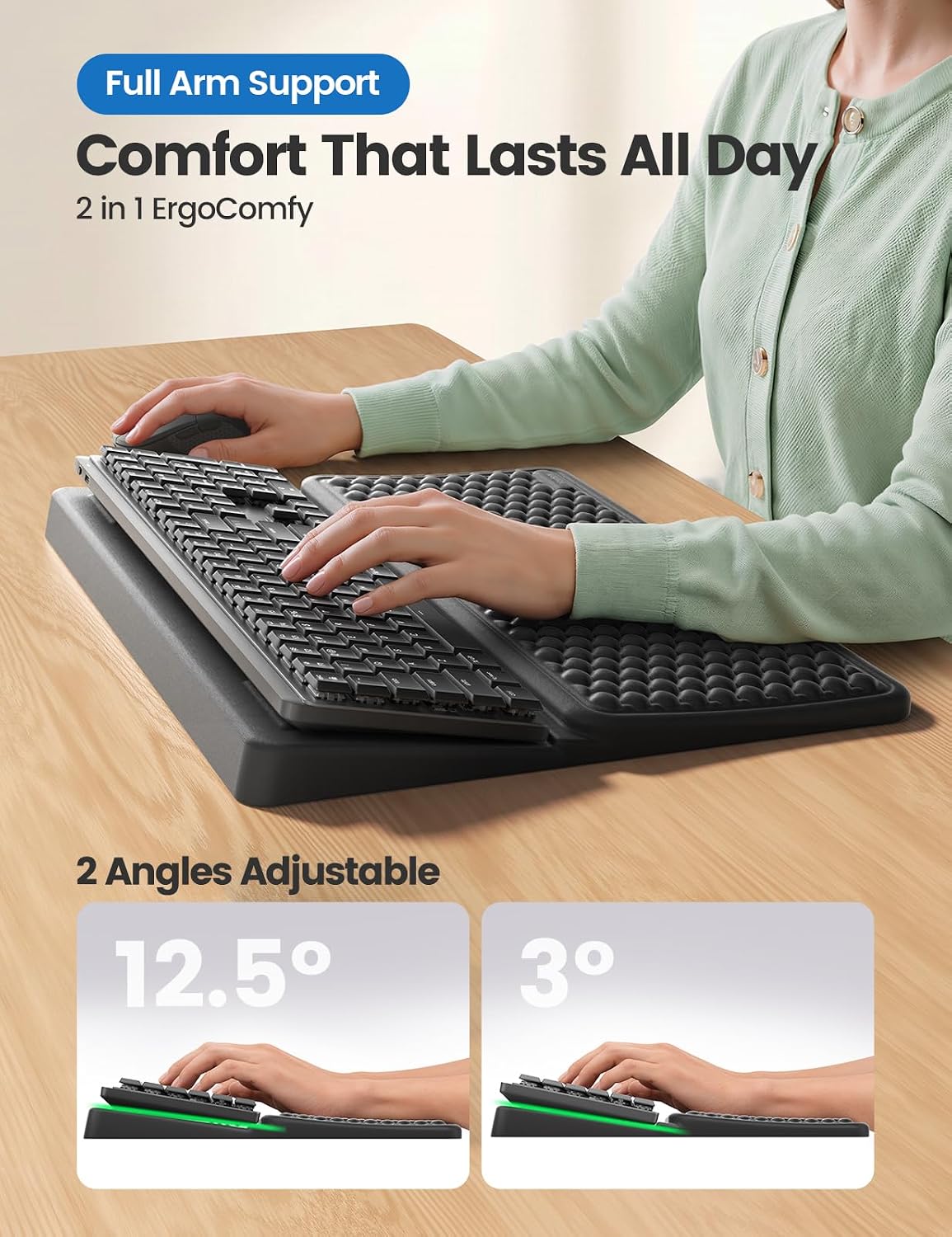 Wrist Rest with Keyboard Stand Computer Ergonomic Wrist Support Pad