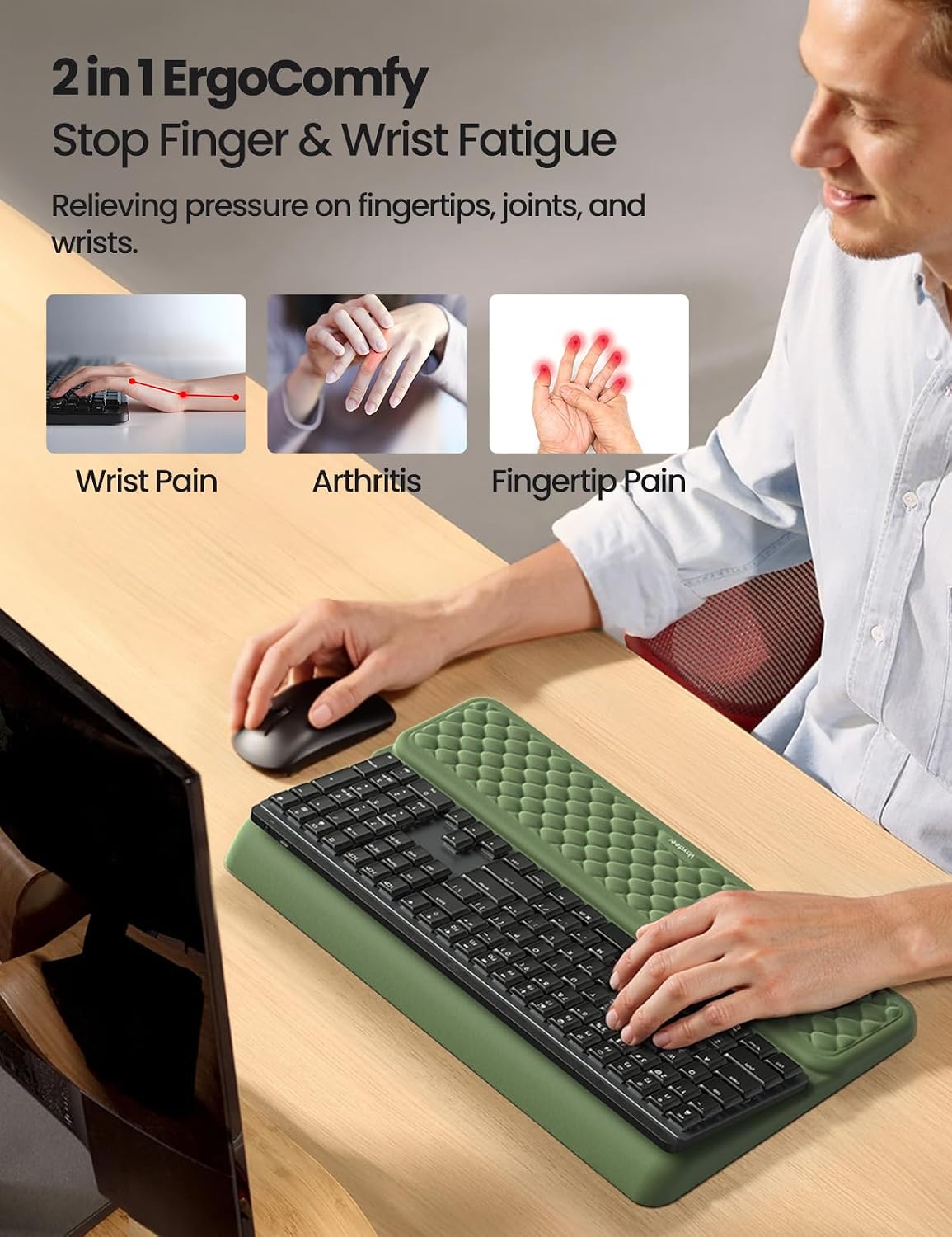 Wrist Rest with Keyboard Stand Computer Ergonomic Wrist Support Pad